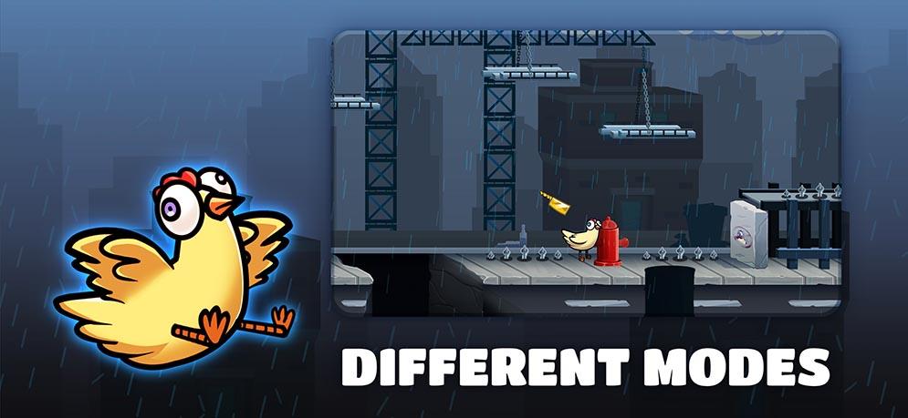 Diferentes modos en Runaway Chicken